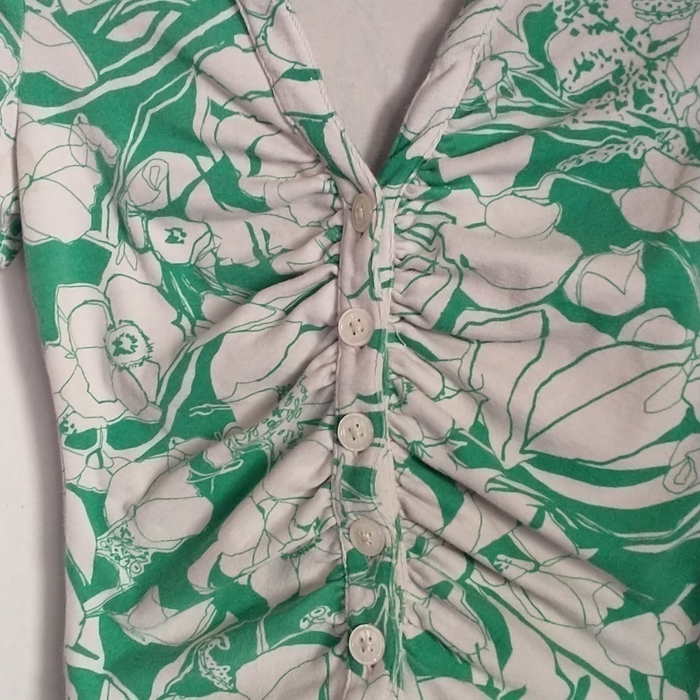 Anthropologie Maeve Ruched Blouse Floral 90s Y2K Retro Fairycore Cottagecore - Picture 5 of 10